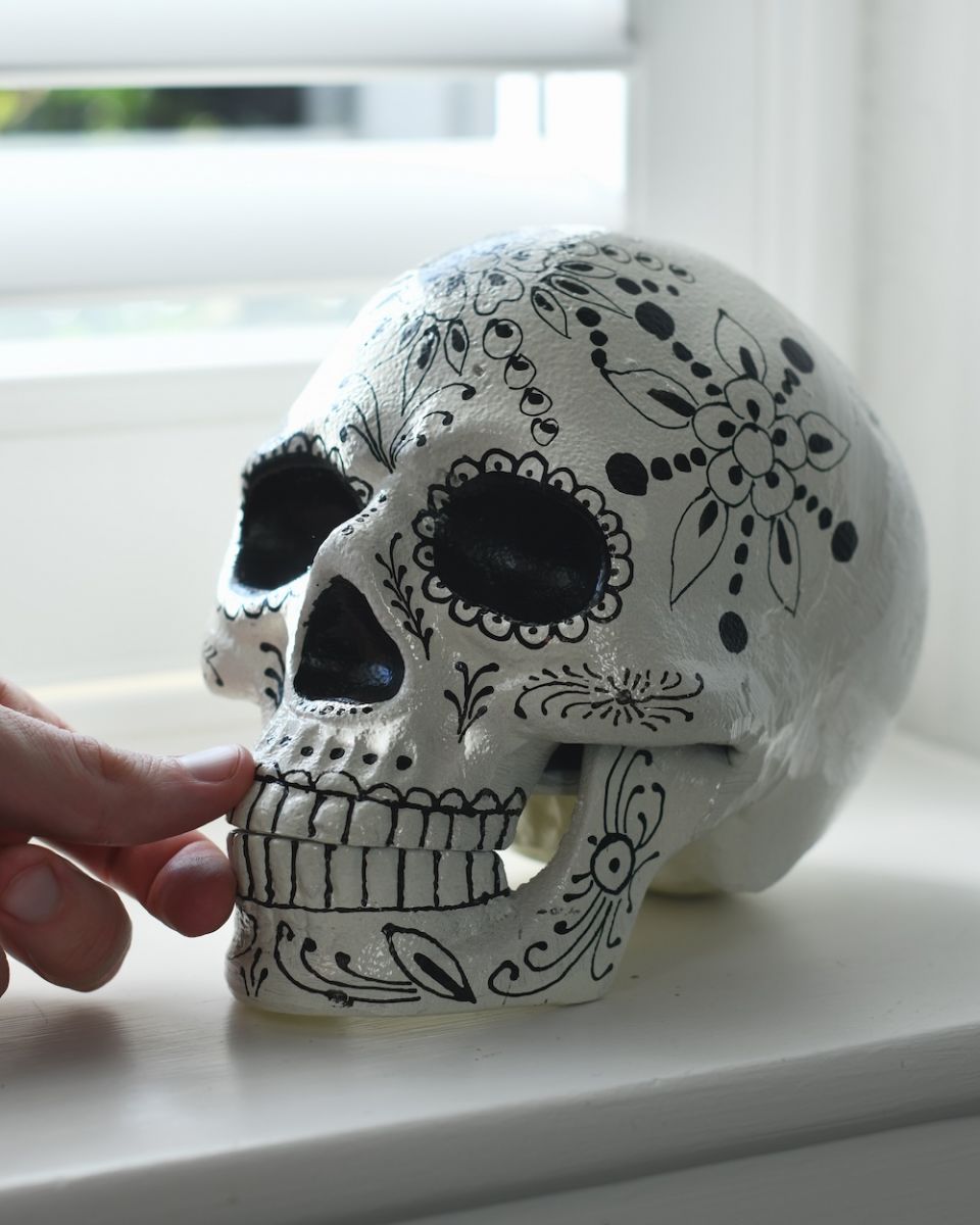 Scale image of skull ornament