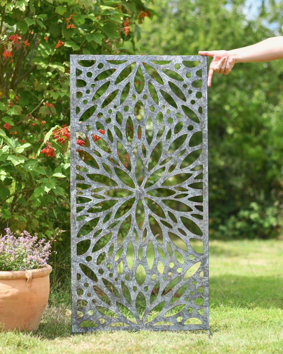 Scale image of Steel Water Lilies Decorative Garden Screen