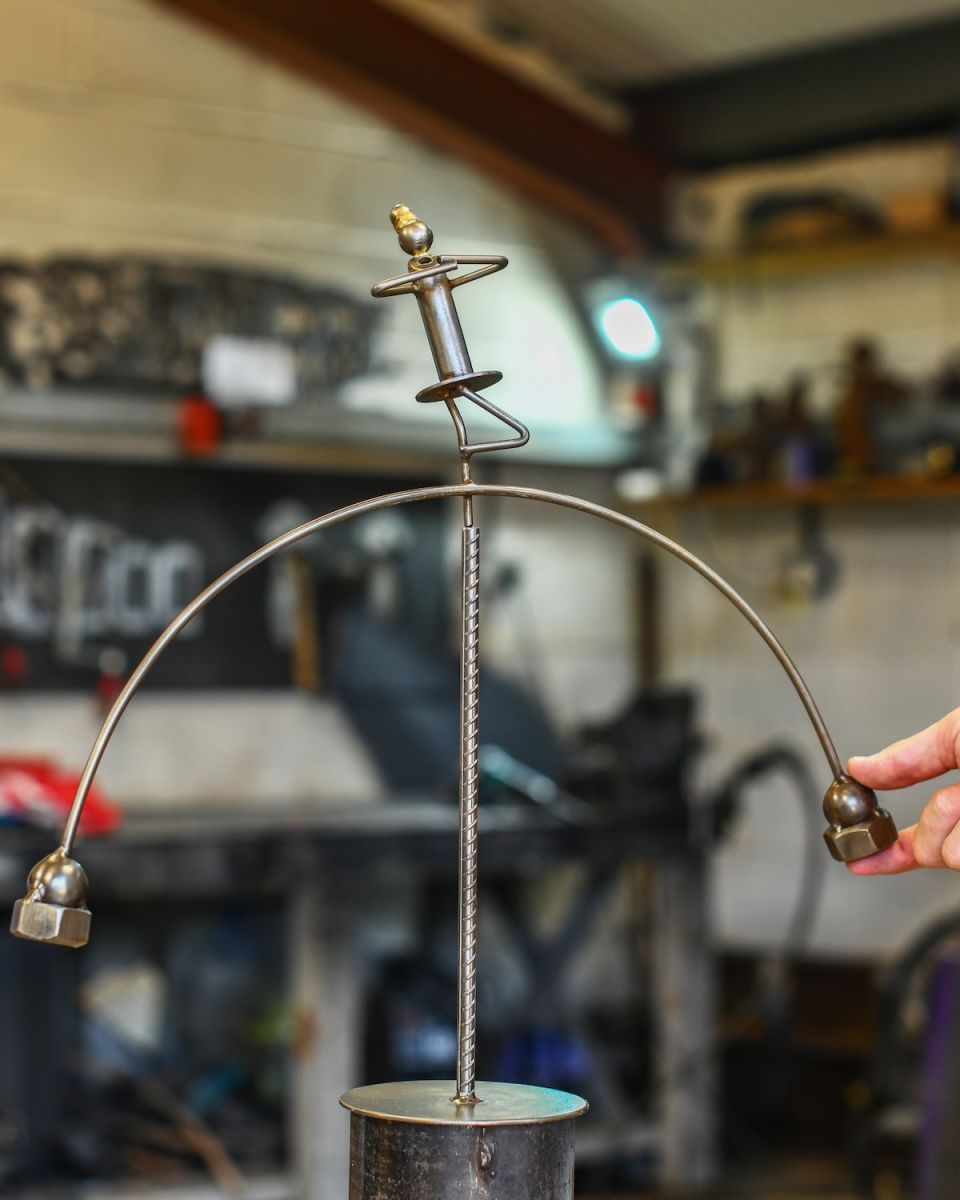 Scale image of "The Ballerina" Recycled Metal Sculpture Scale image of "The Ballerina" Recycled Metal Sculpture