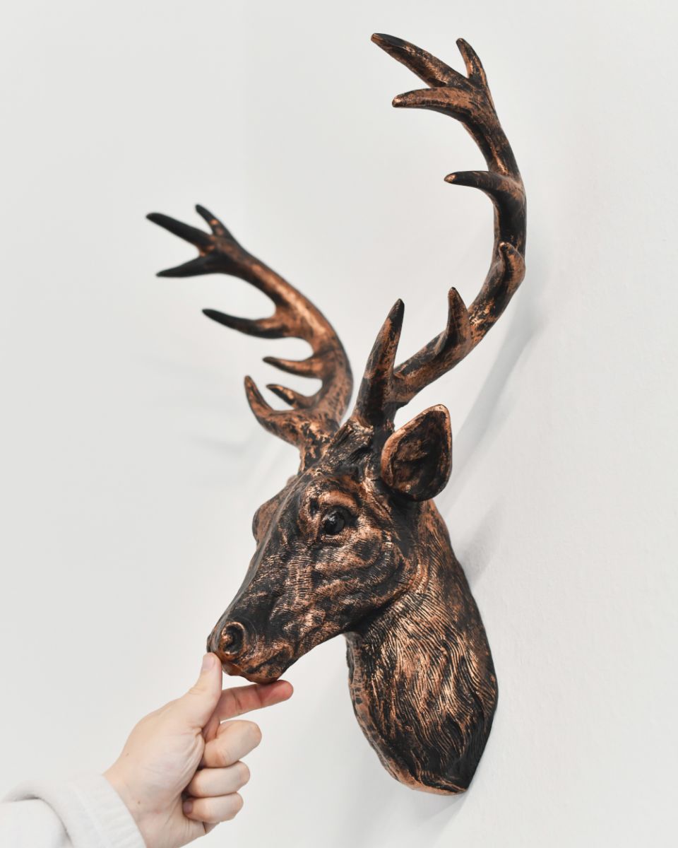 Scale Of The Bronze & Copper Cast Aluminium Elk Wall Bust 