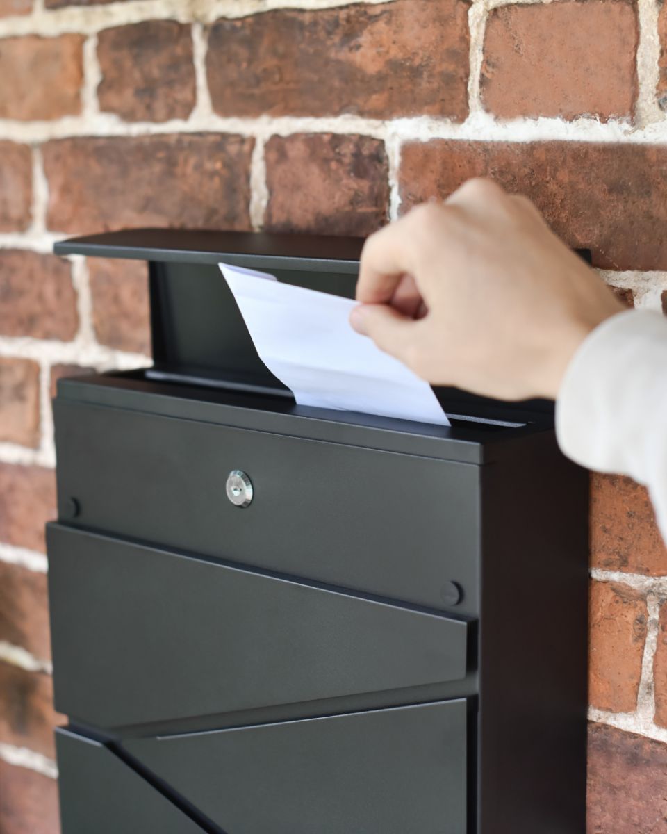 Letter Flap Scale On The Modern Black Post Boxes Letter Flap Scale On The Modern Black Post Boxes
