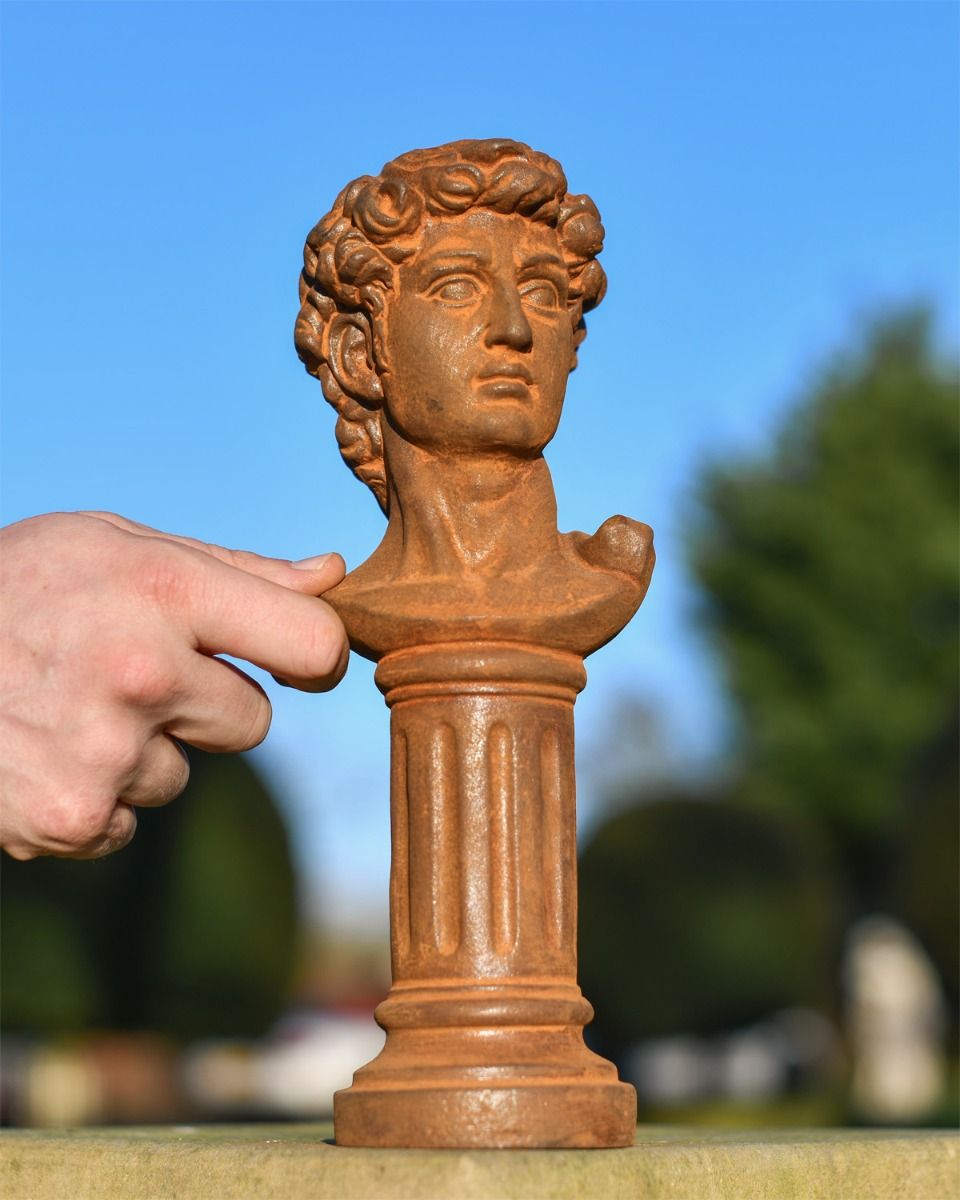 Scale Shot Rustic "David" Garden Sculpture