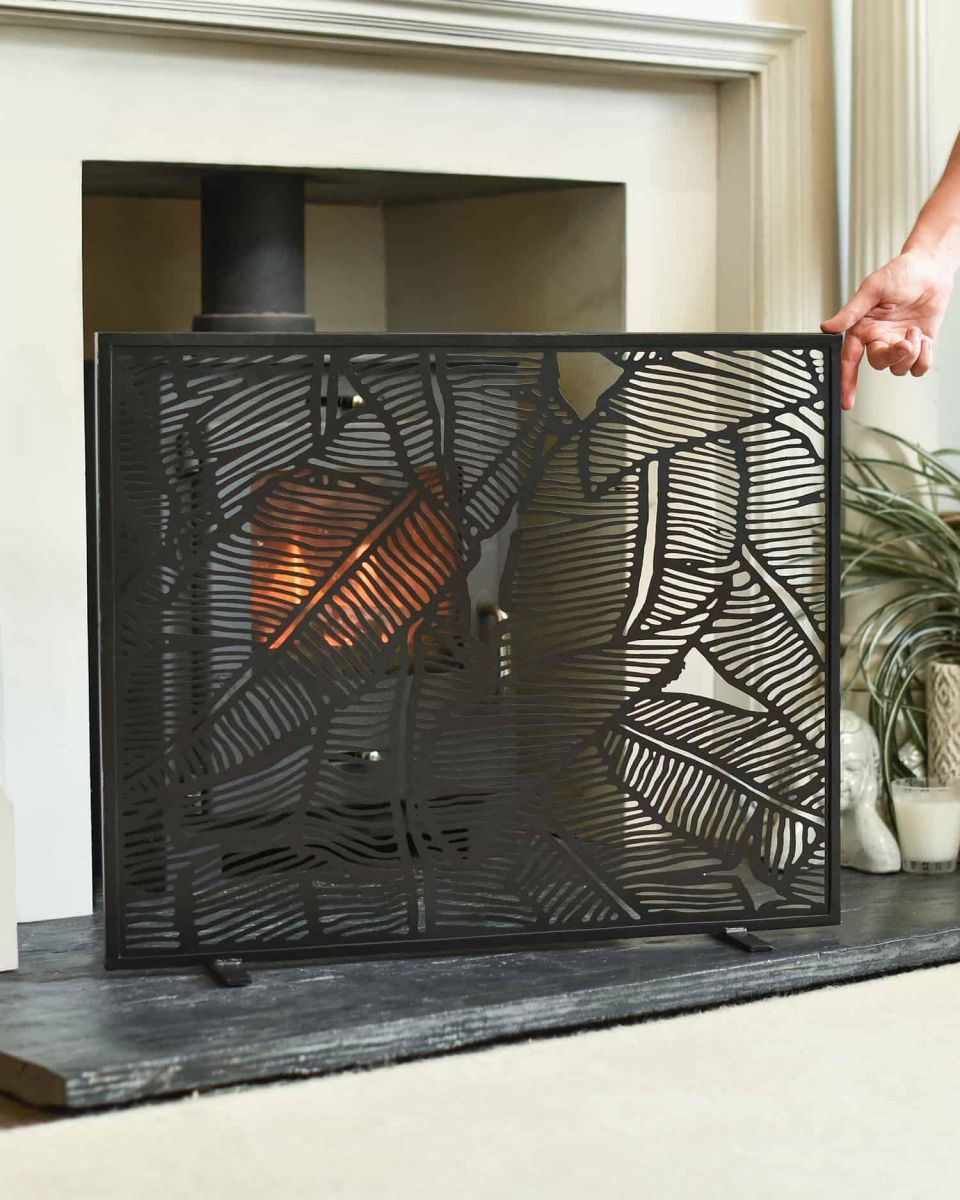 Scale Shot of "Royal Osmunda" Tropical Leaf Fire Screen