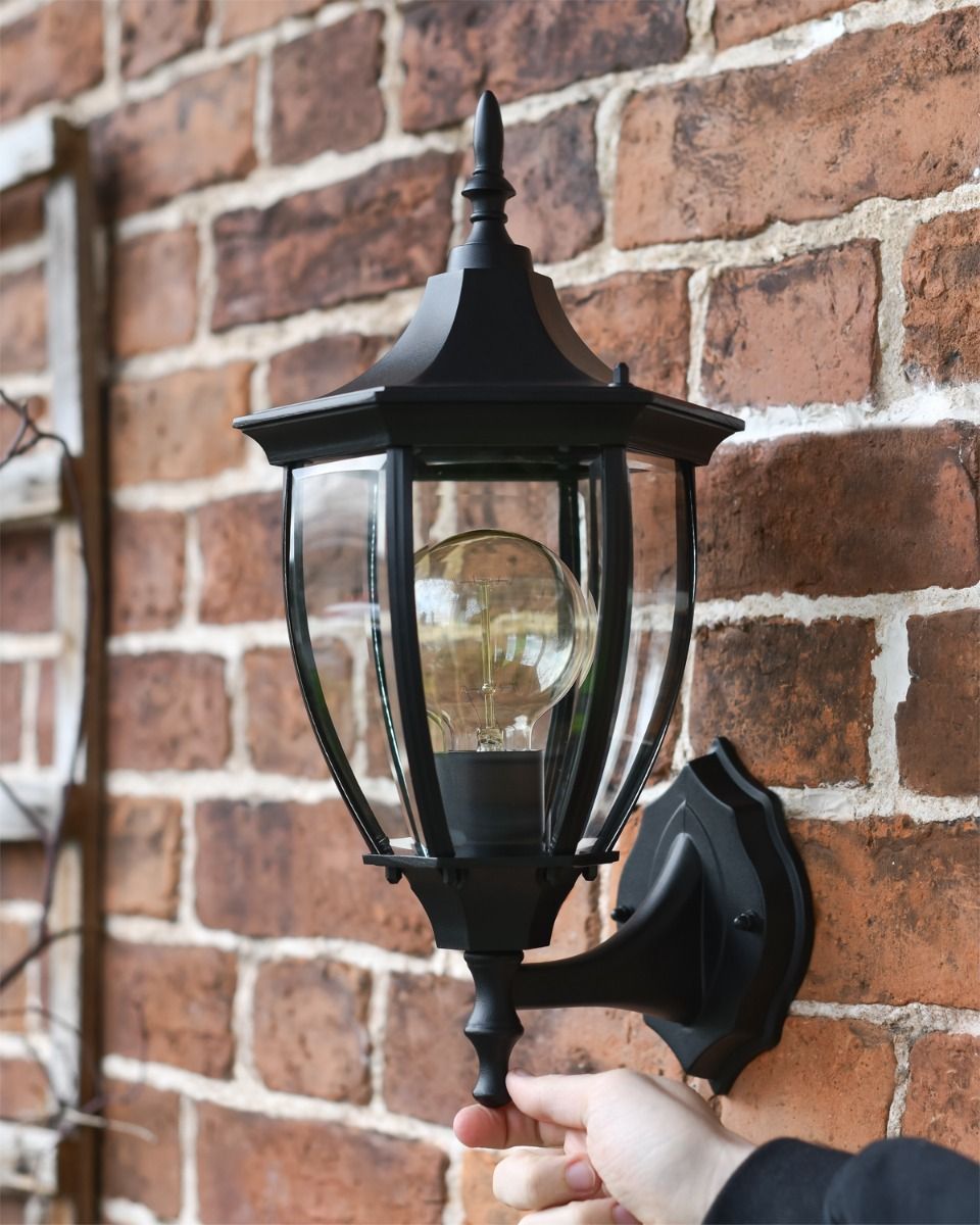Scale Shot of Cast Aluminium Black Outdoor Wall Light 