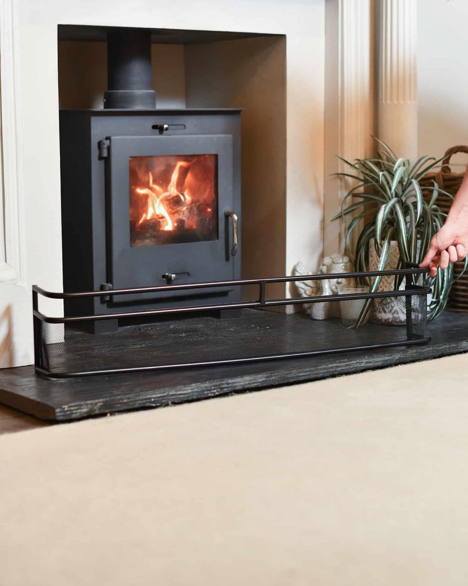 Scale Shot of Long Black Low Fireside Fender Guard