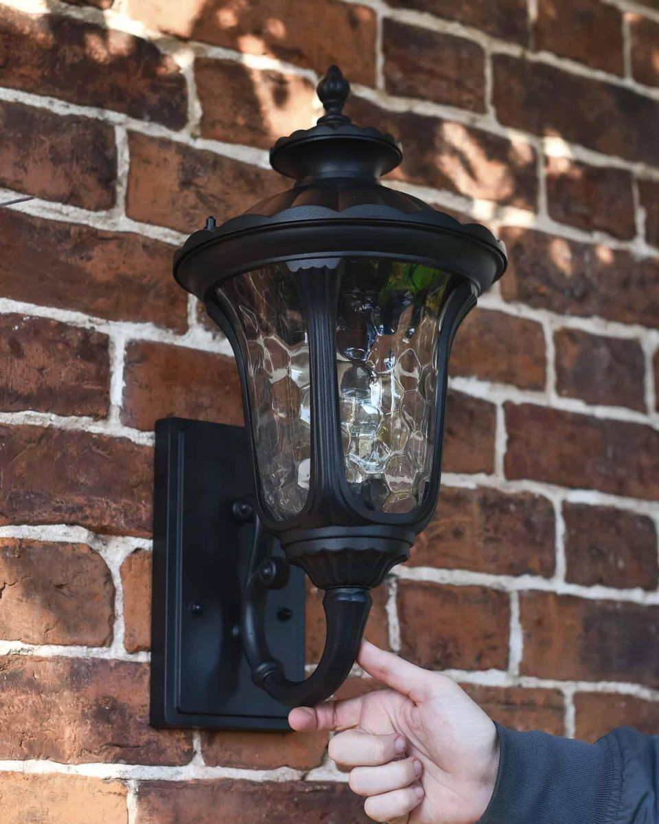 Scale Shot of Traditional Black Aluminium Ornate Victorian Lantern - 44cm