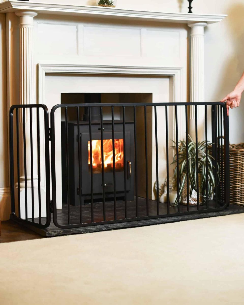 Scale Shot of Traditional Large Black Nursery Fire Guard Scale Shot of Traditional Large Black Nursery Fire Guard