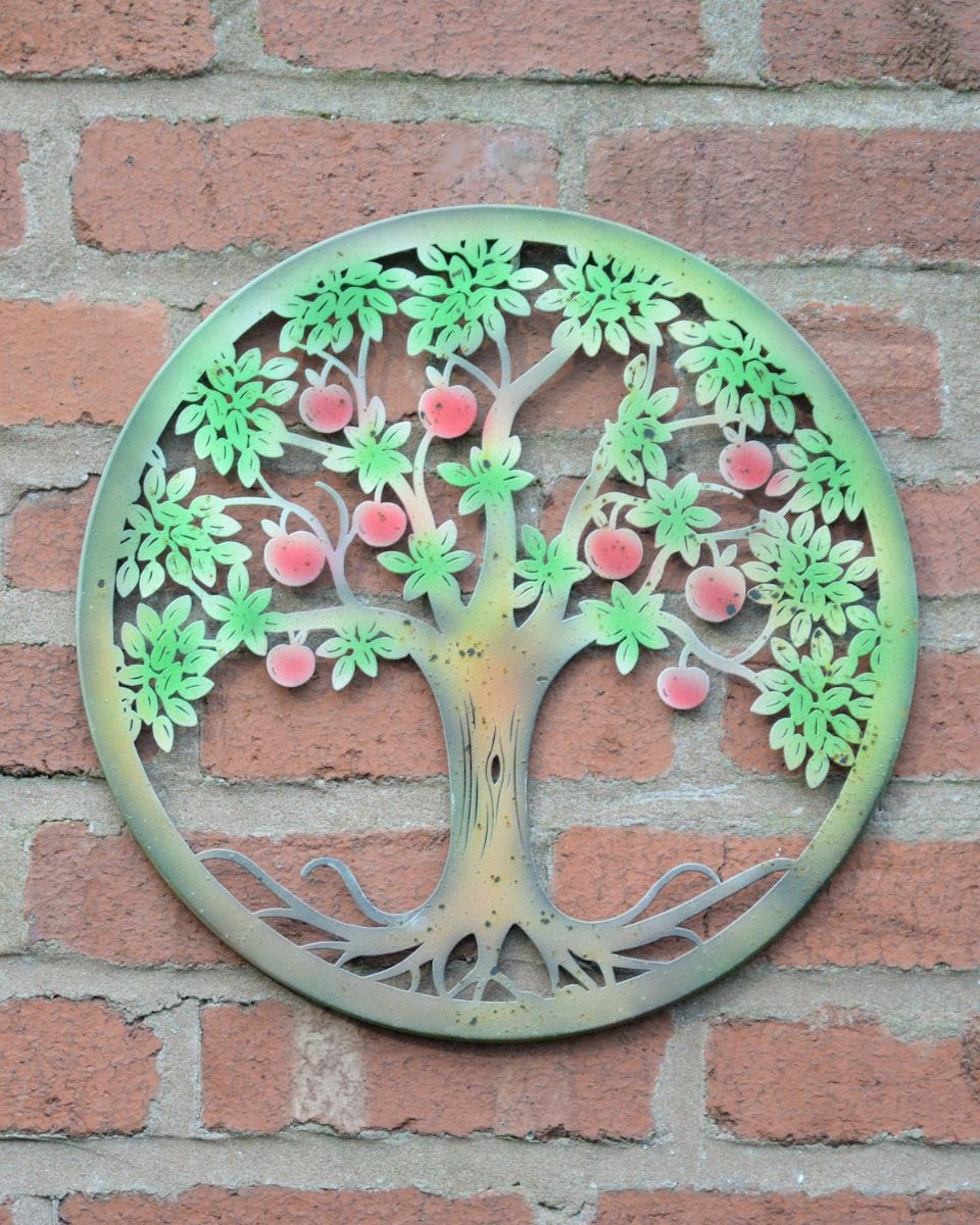 Scarlet Bounty Silhouette Garden Wall Art mounted on brick wall