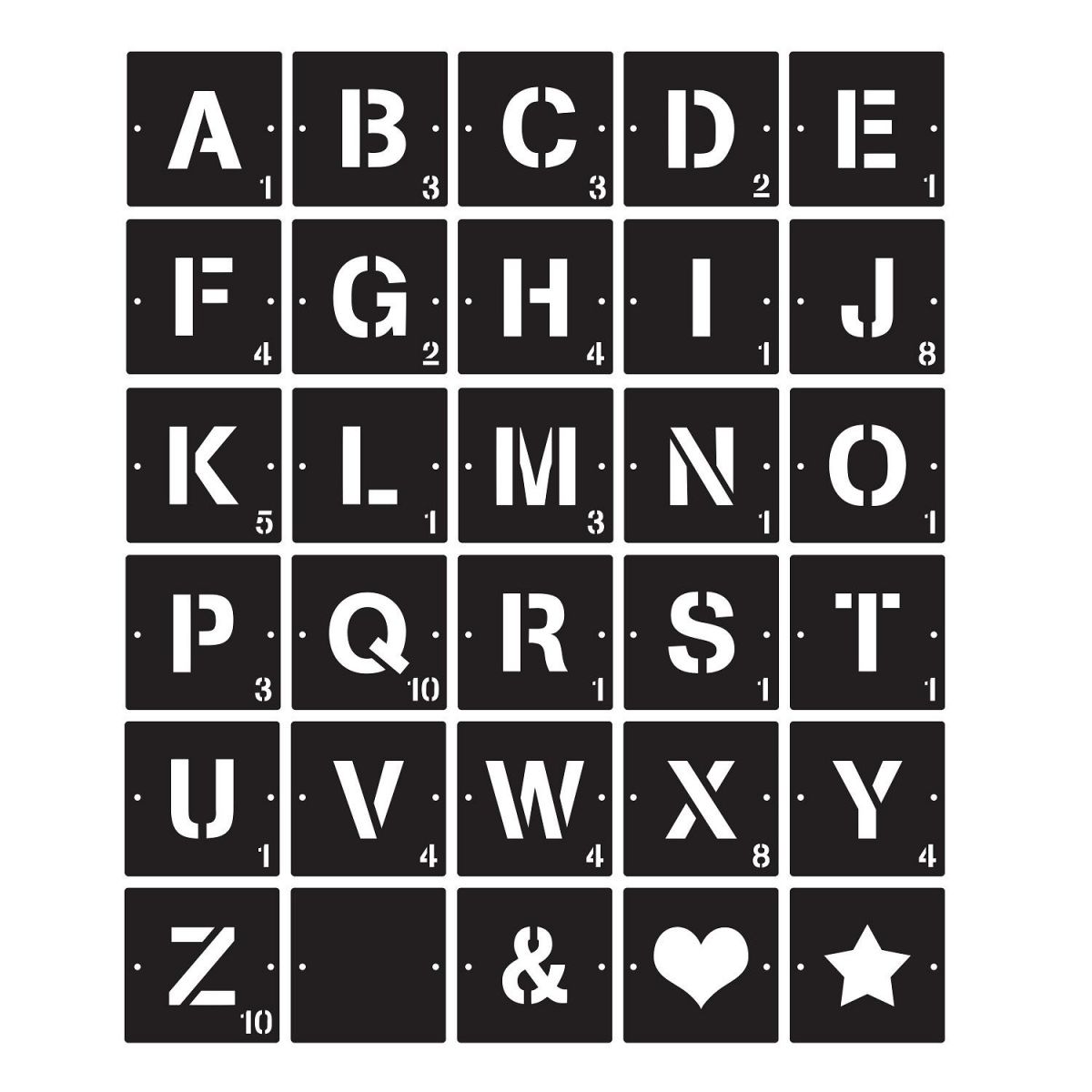 Individual Scrabble Letters & Symbols- Black 