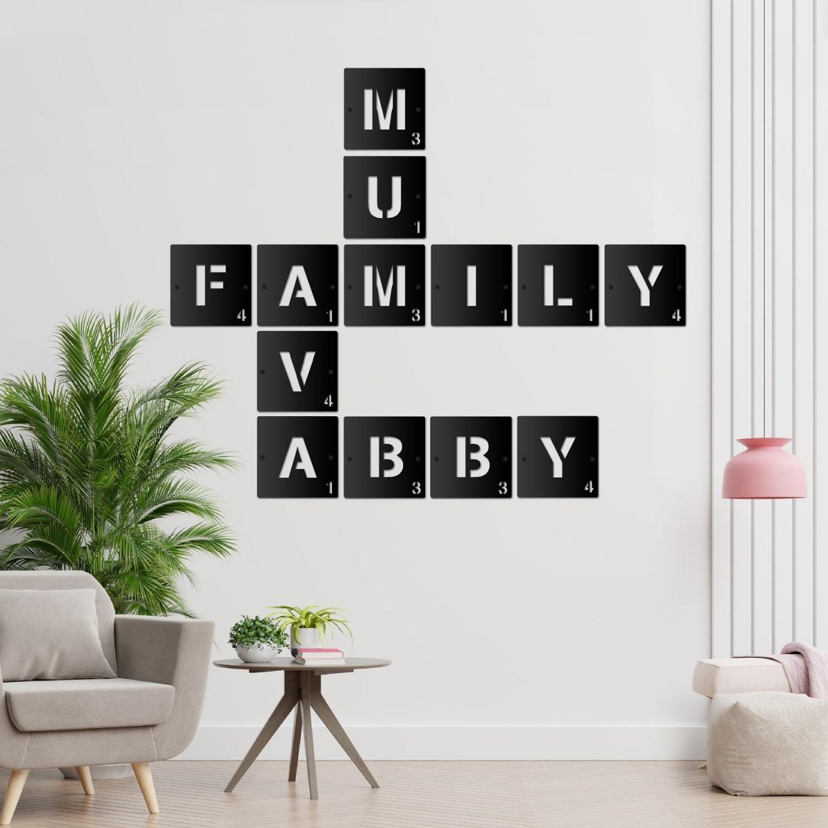 Black Scrabble Letters in Situ 