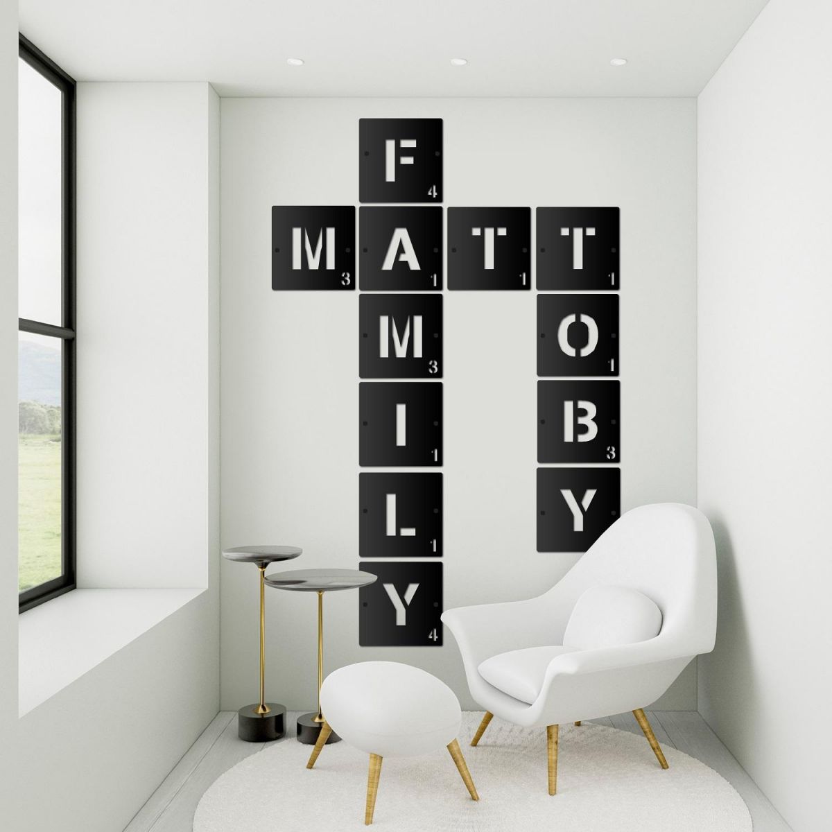 Black Letters in grid pattern 