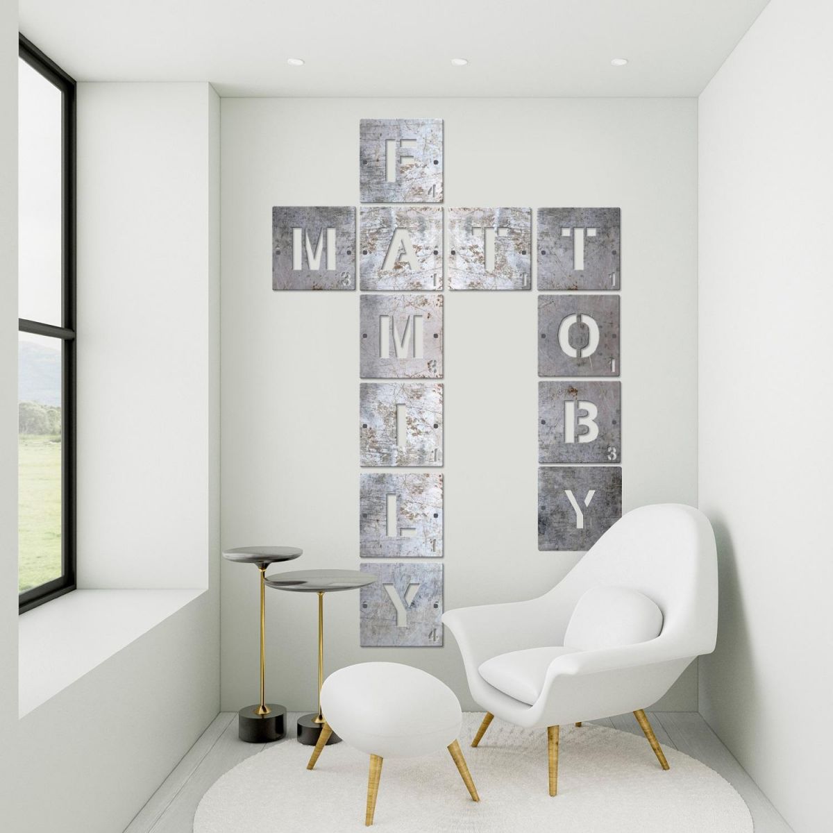 Unfinished Metal- Scrabble Square