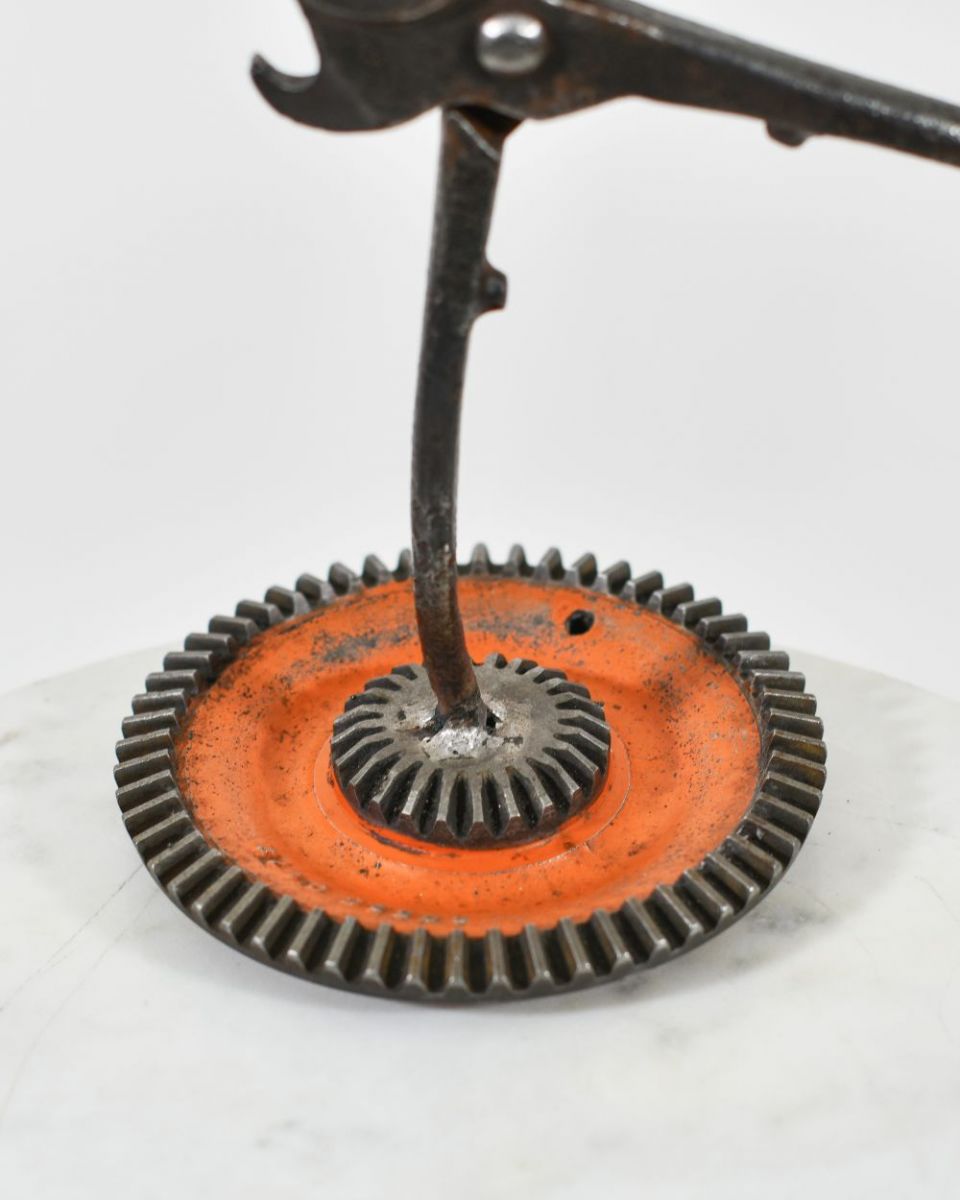 Close up of Scrap Metal Ballerina Sculpture base Close up of Scrap Metal Ballerina Sculpture base