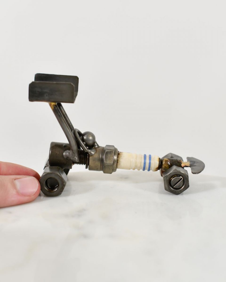 Scale image of Spark Plug Drag Car Scrap Metal Sculpture