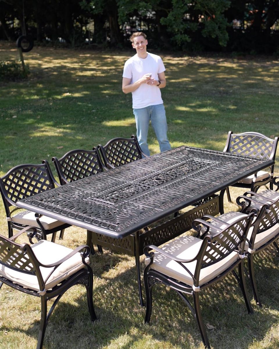 The "Sommelier" 8-Seater Outdoor Dining Set - Antique Copper