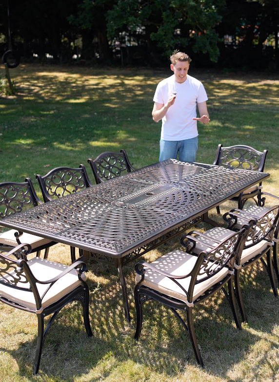 The "Verona " 8-Seater Luxury Garden Dining Set - Antique Copper