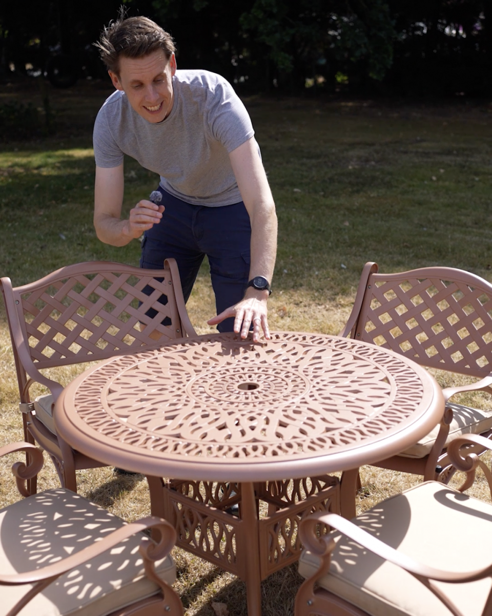 The “Astoria” Deluxe 4-Seater Outdoor Dining Set - Terracotta