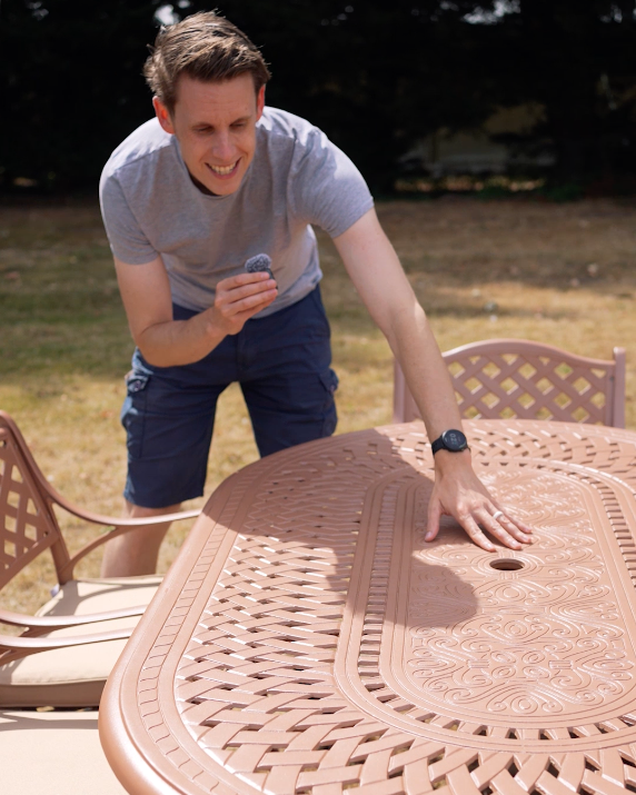 The "Siena" 6-Seater Garden Dining Set - Terracotta
