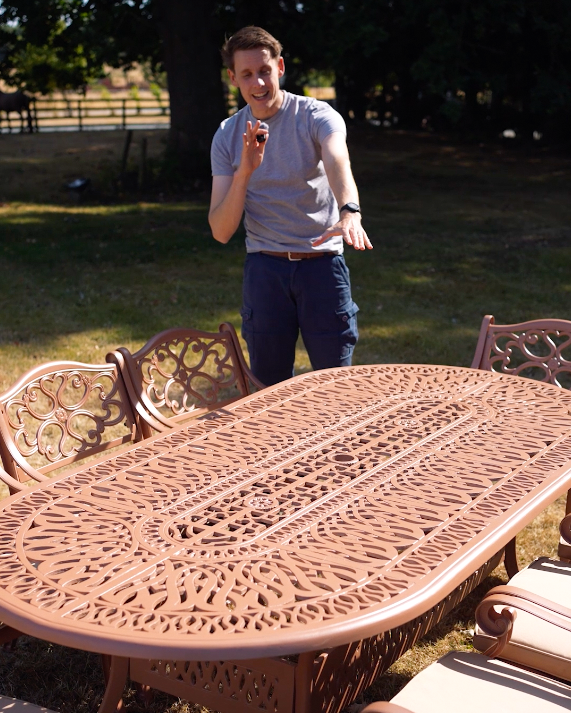 The "Rosemoor" 8-Seater Outdoor Dining Set - Terracotta