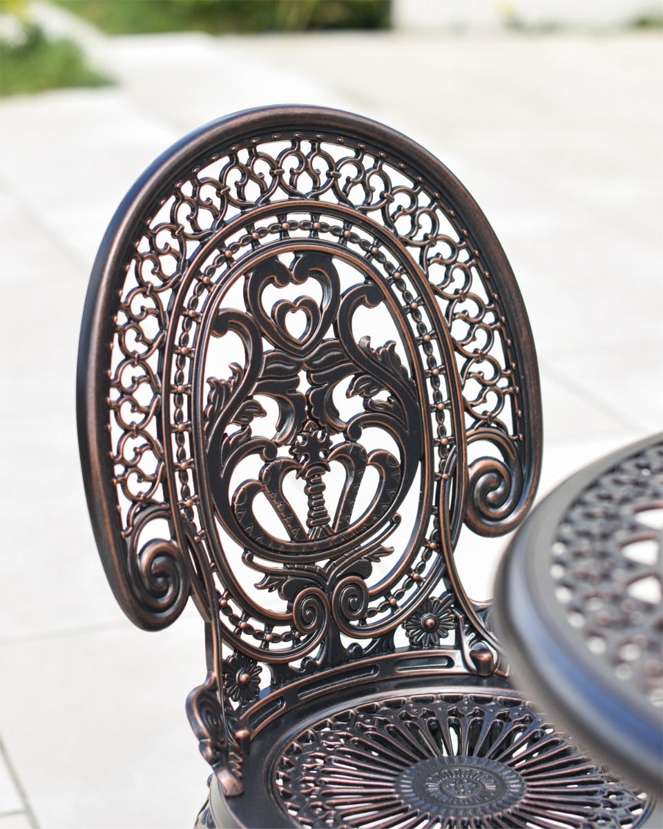 Scroll and Heart Design Back Rest On Chair