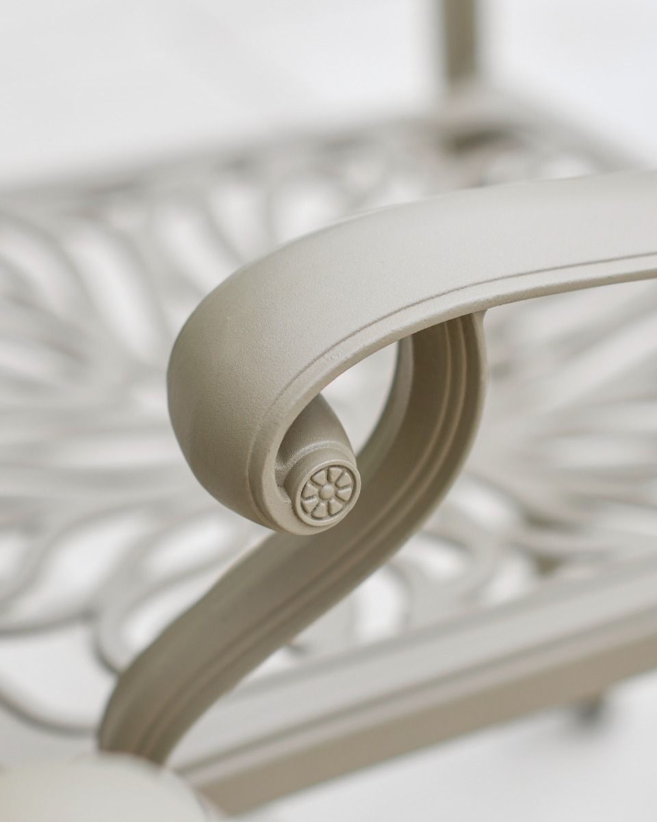 Scroll Arm Rest on Garden Chair Scroll Arm Rest on Garden Chair