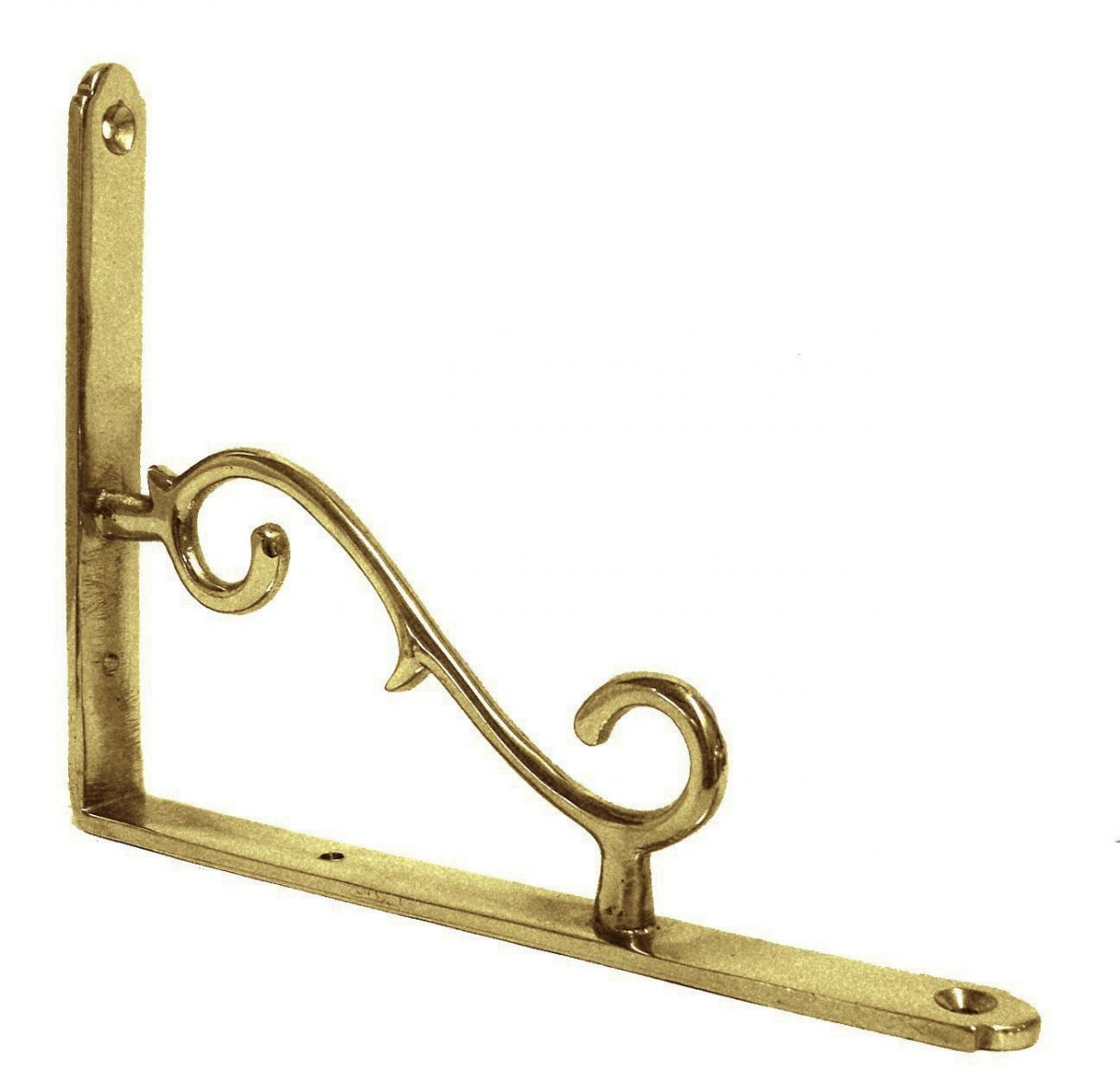 Brass scroll effect shelf bracket 18 x 14cm