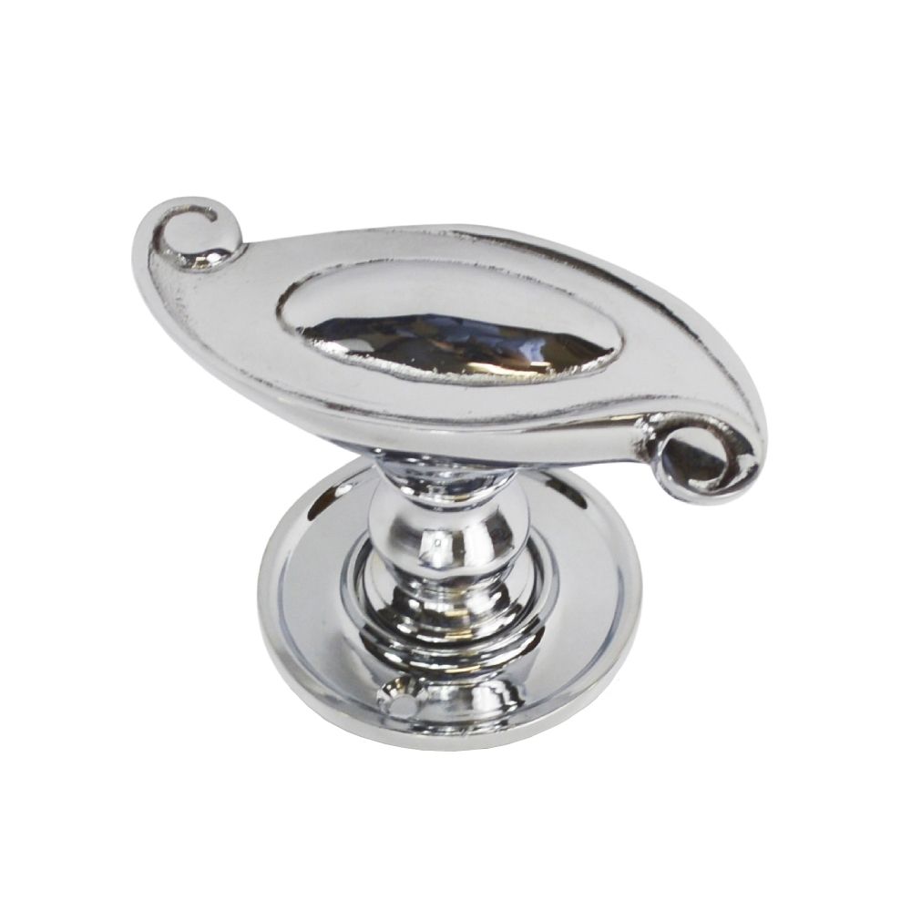 Scrolled Oval Bright Chrome Door Knobs