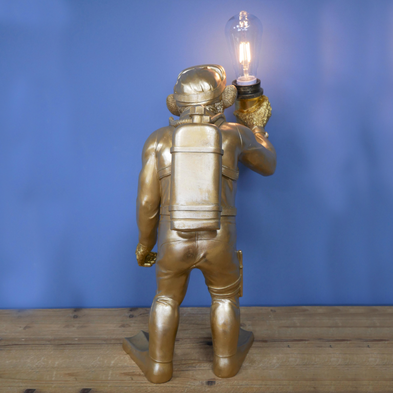 View of the Back of the Scuba Diving Gold Monkey Table Light