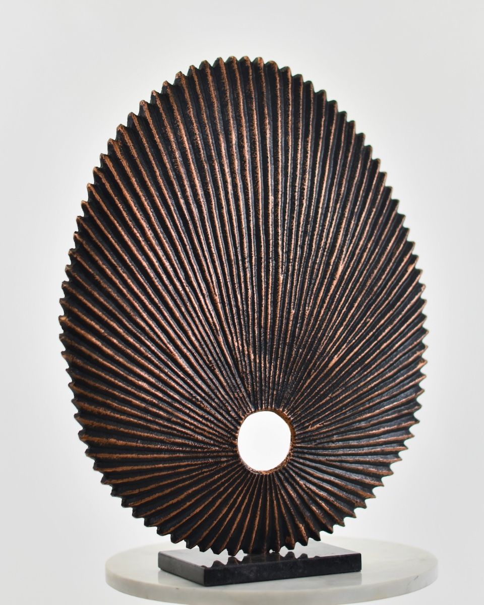 Seashell Inspired Cast Aluminium Home Sculpture side view