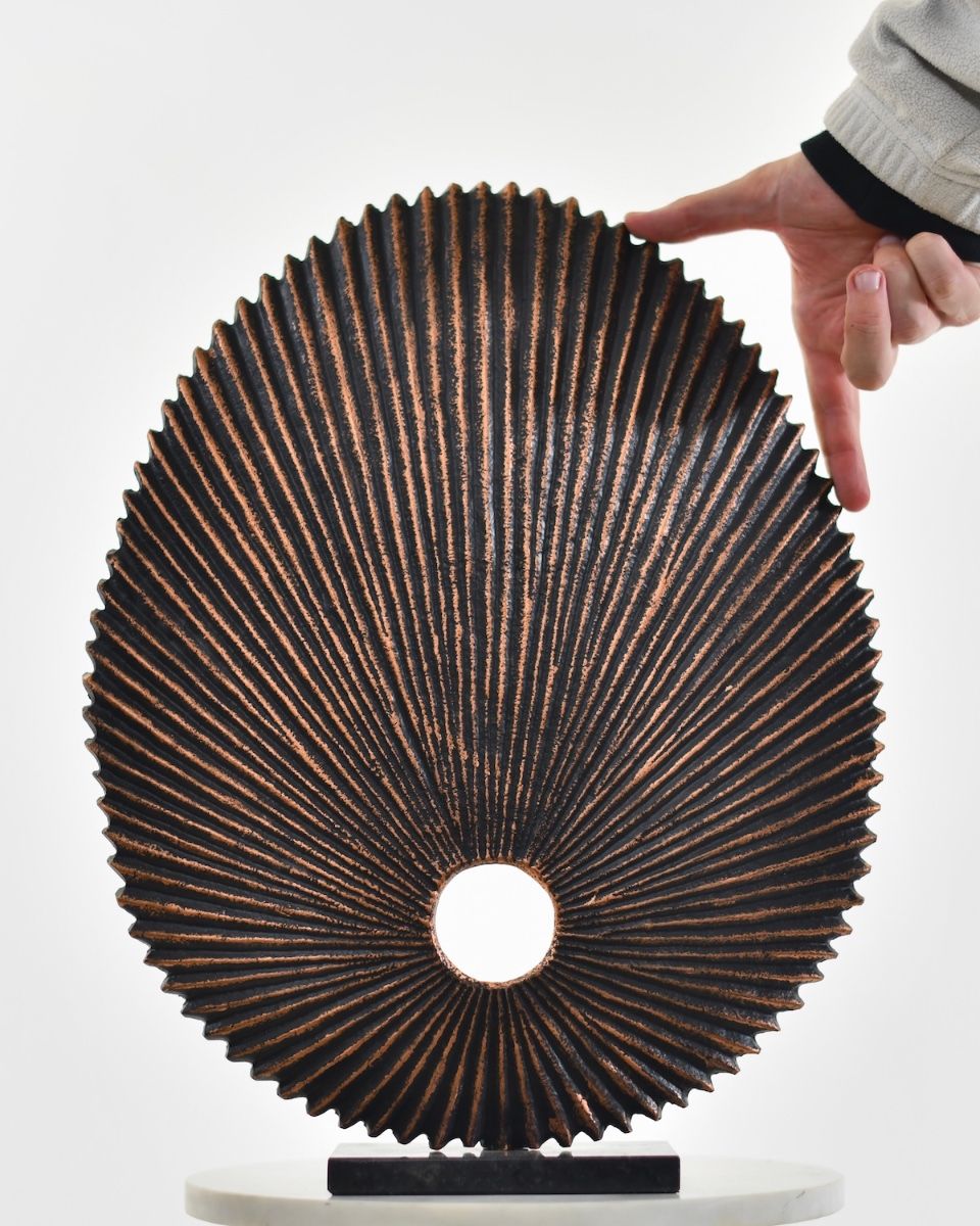 Seashell Inspired Cast Aluminium Home Sculpture to scale