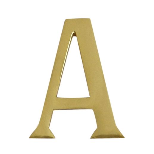 Polished Brass Self Adhesive Letter A