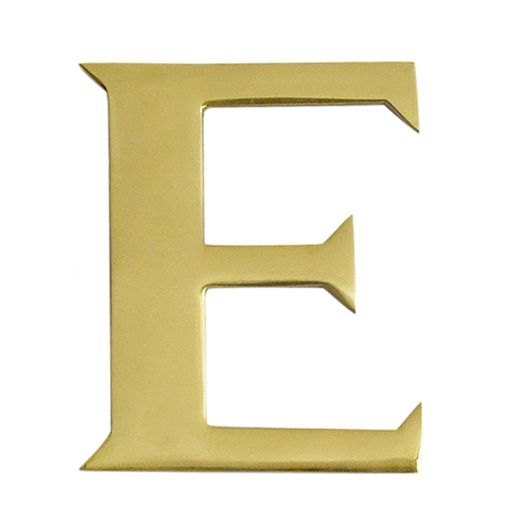 Polished Brass Self Adhesive Letter E
