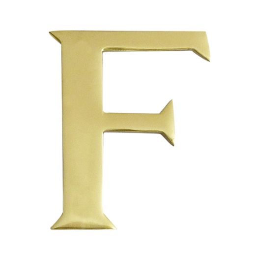 Polished Brass Self Adhesive Letter F