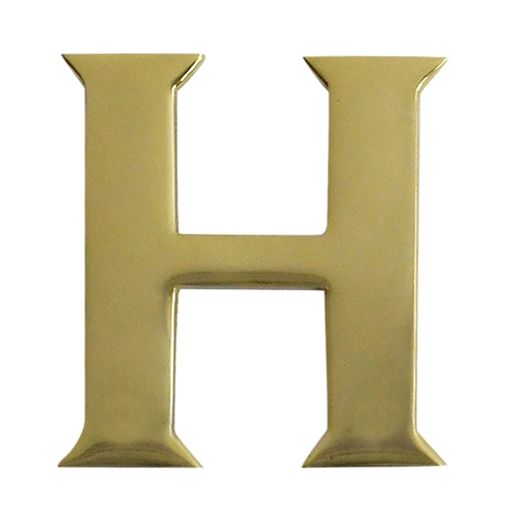 Polished Brass Self Adhesive Letter H