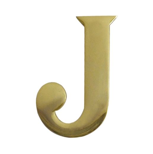 Polished Brass Self Adhesive Letter J