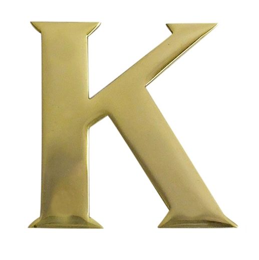 Polished Brass Self Adhesive Letter K