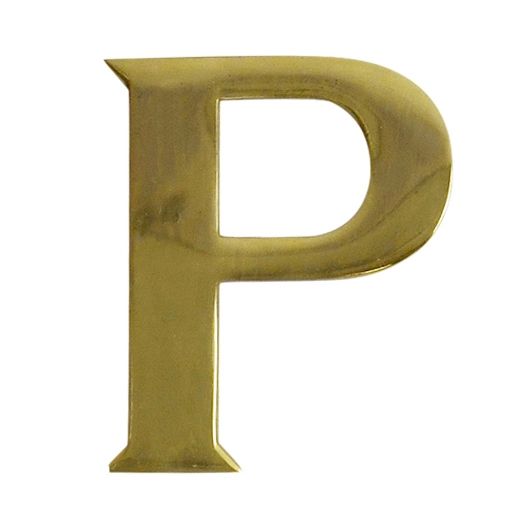 Polished Brass Self Adhesive Letter P