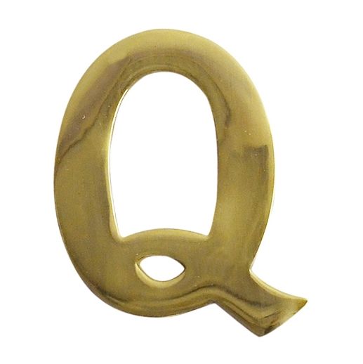 Polished Brass Self Adhesive Letter Q