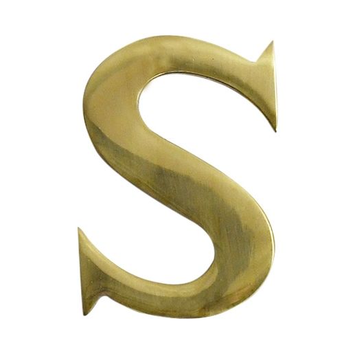 Polished Brass Self Adhesive Letter S