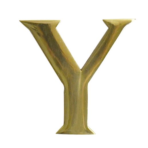 Polished Brass Self Adhesive Letter Y