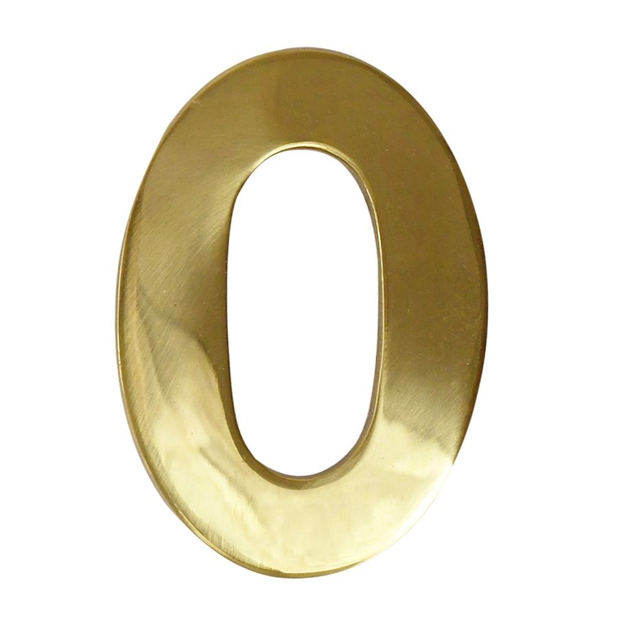 Polished Brass Self Adhesive Number 0 
