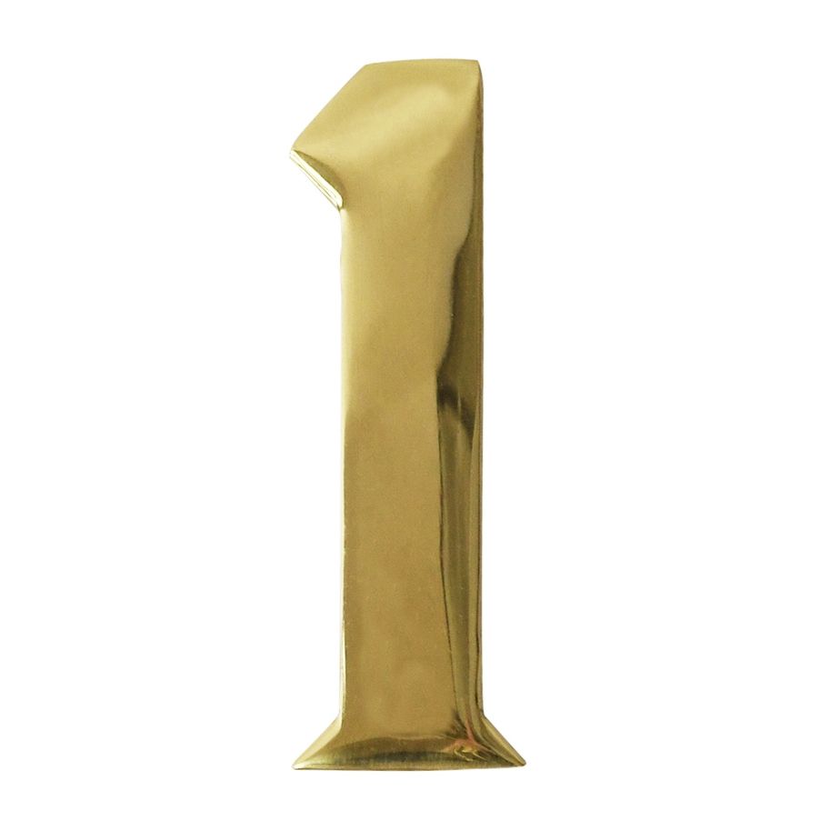 Polished Brass Self Adhesive Number 1