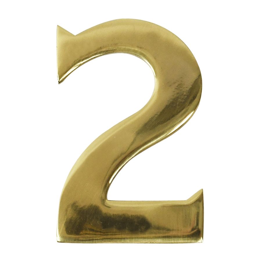 Polished Brass Self Adhesive Number 2