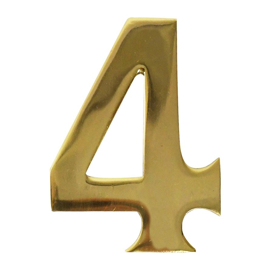 Polished Brass Self Adhesive Number 4