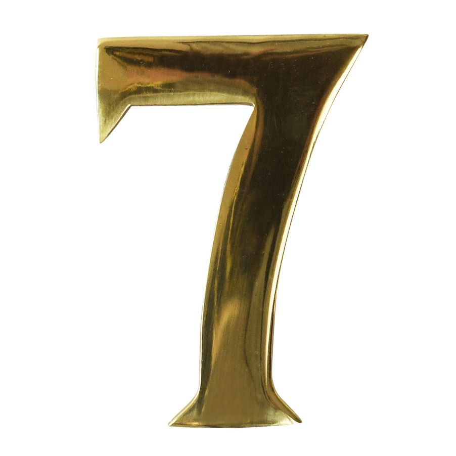 Polished Brass Self Adhesive Number 7