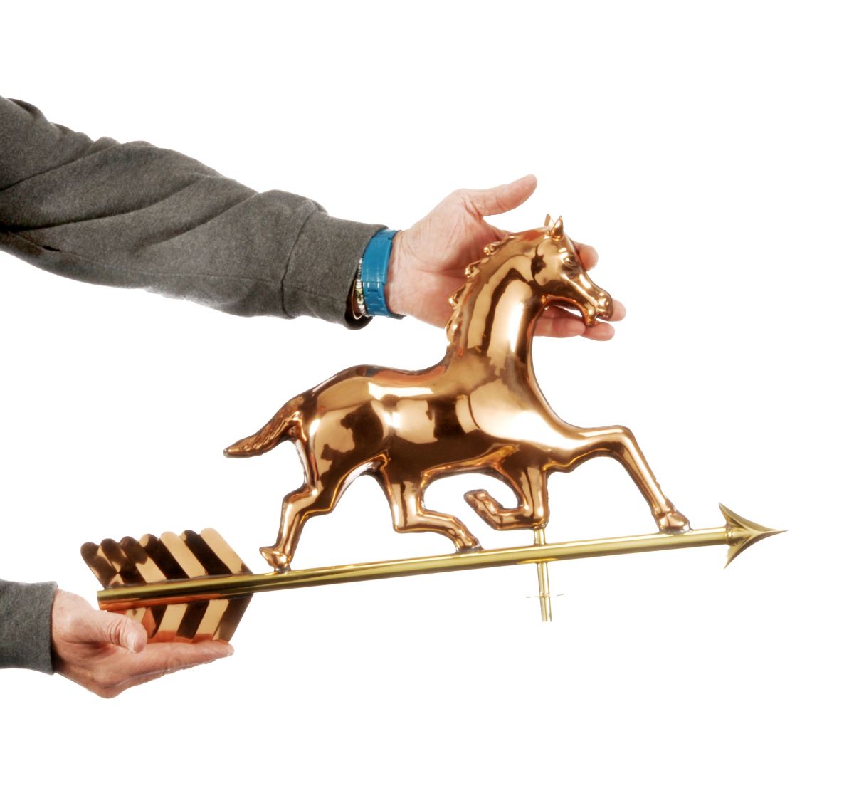 Polished Copper Weathervane Horse Motif Polished Copper Weathervane Horse Motif