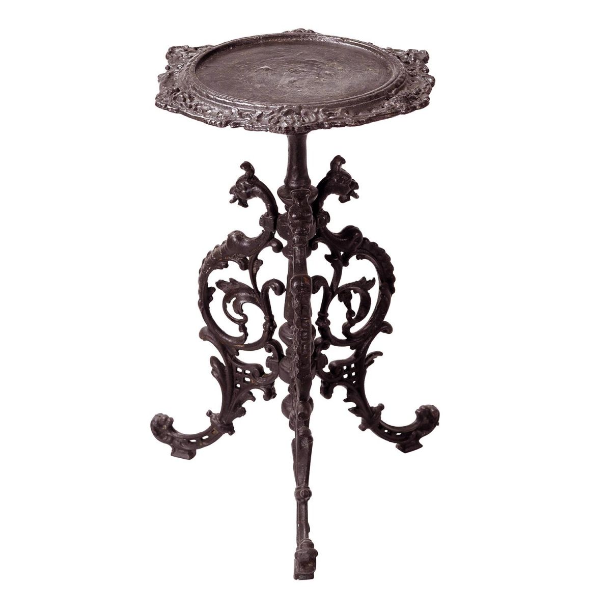 "Serpent" Gothic Cast Iron Side Table in a Rustic Finish