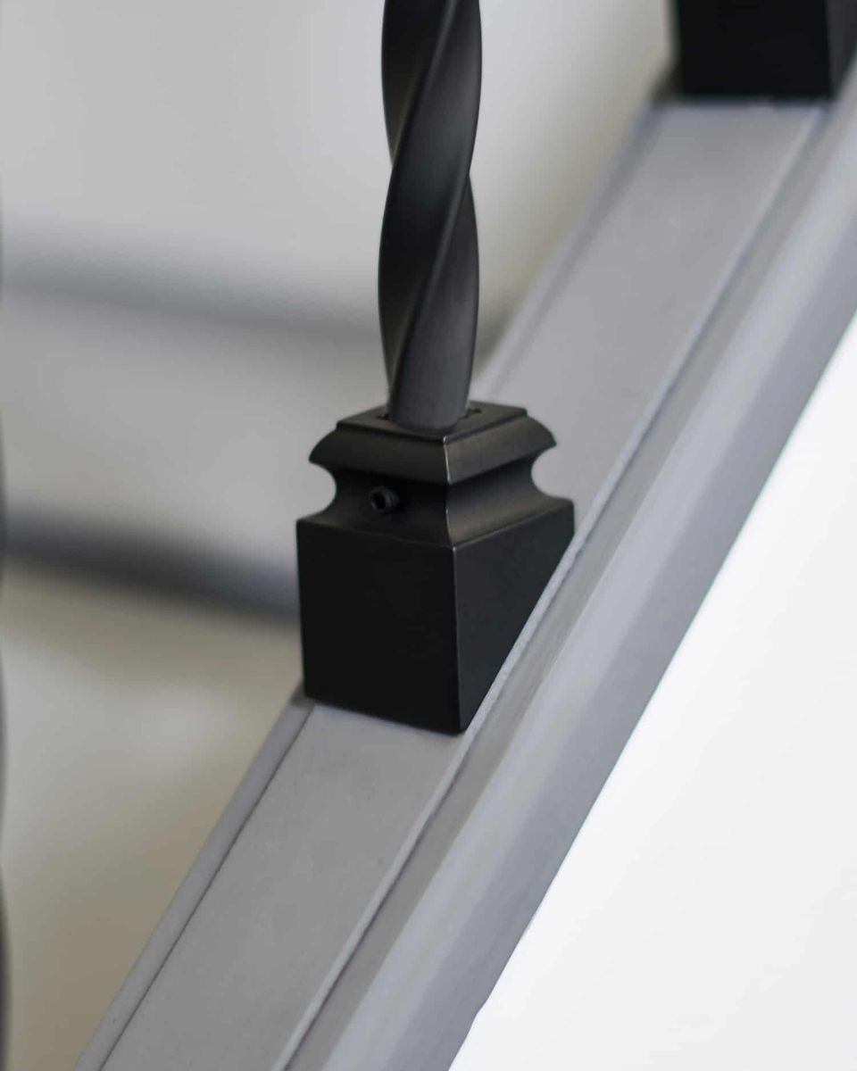 Set of 2 Matte Black "Enfield" Steel Stair Spindles - Pattern 13