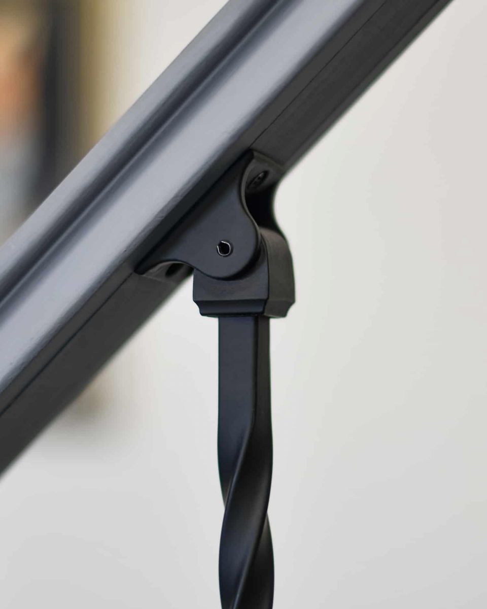 Close-Up of Adjustable Rake Brackets