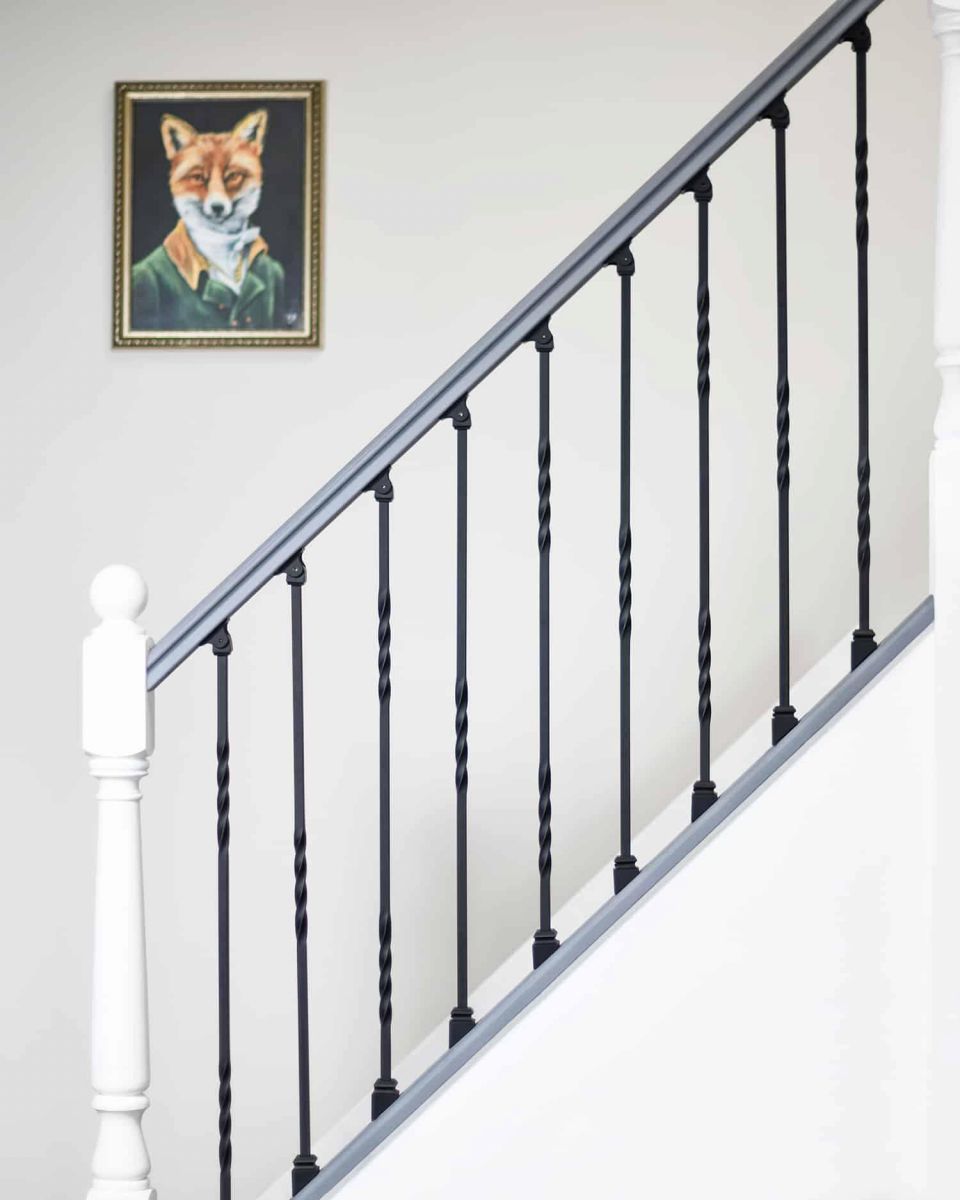 Set of 2 Matte Black "Enfield" Steel Stair Spindles 